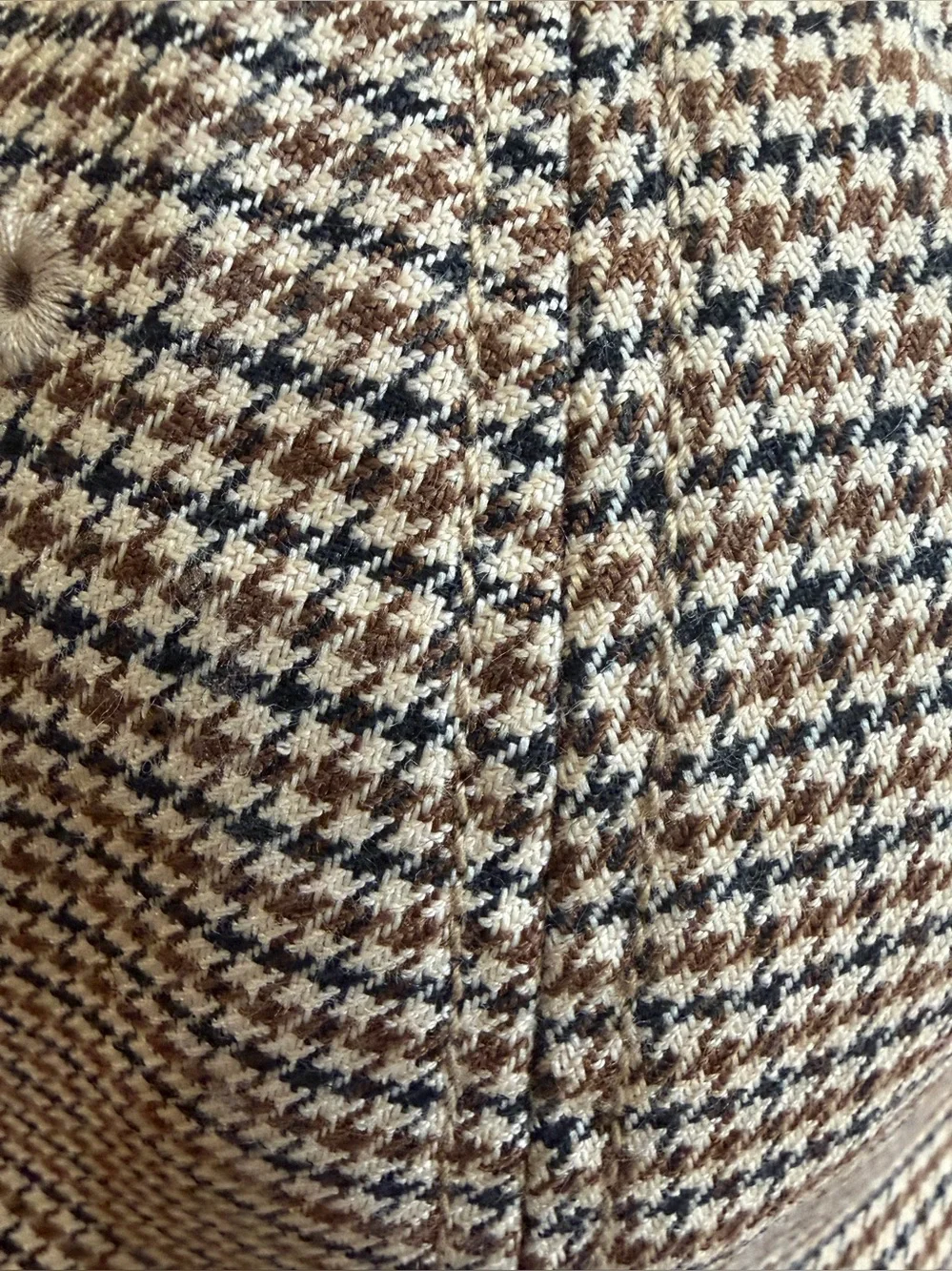 Houndstooth Gap Baseball Cap - adjustable.  Brown & tan. Unisex